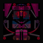 JJF-1, 8 x 8, 2018, ink on japanese fiber - relief print, chine collé, cotton fiber